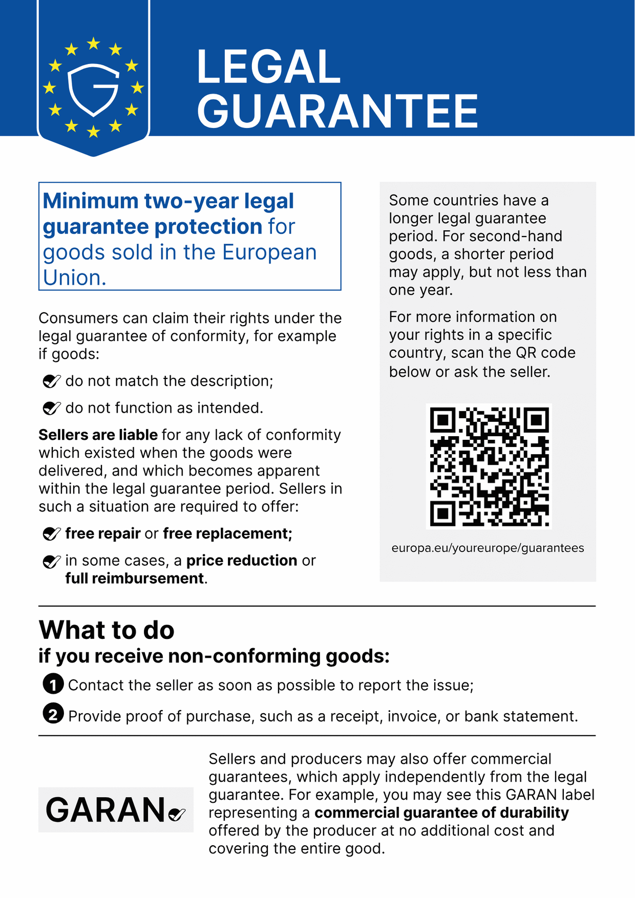 Legal guarantee
